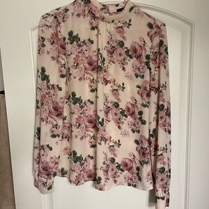 Forever 21 Floral Blouse - Pink and Green- size small